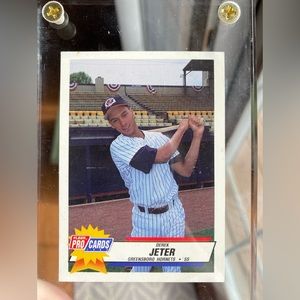 Derek Jeter Fleer Pro Card AAA Greensboro Hornets 1993